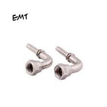 Stainless steel metric female 74 degree 90 degree elbow hydraulic hose connector fittings